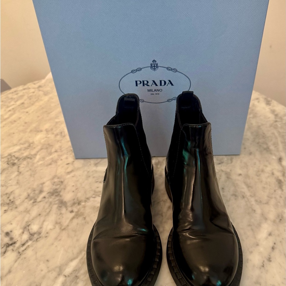 Prada Chelsea Leather Boots